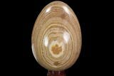Polished, Banded Aragonite Egg - Morocco #98925-1
